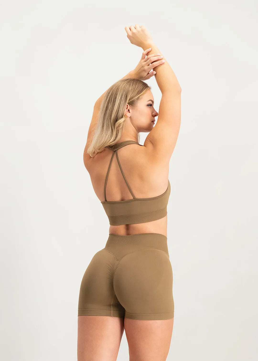 Flare Scrunch Shorts - Brown