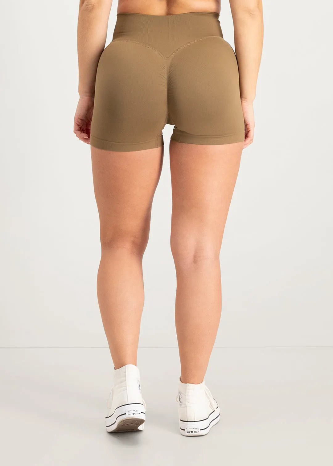 Flare Scrunch Shorts - Brown