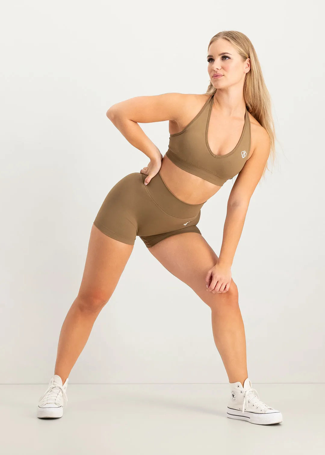 Flare Scrunch Shorts - Brown