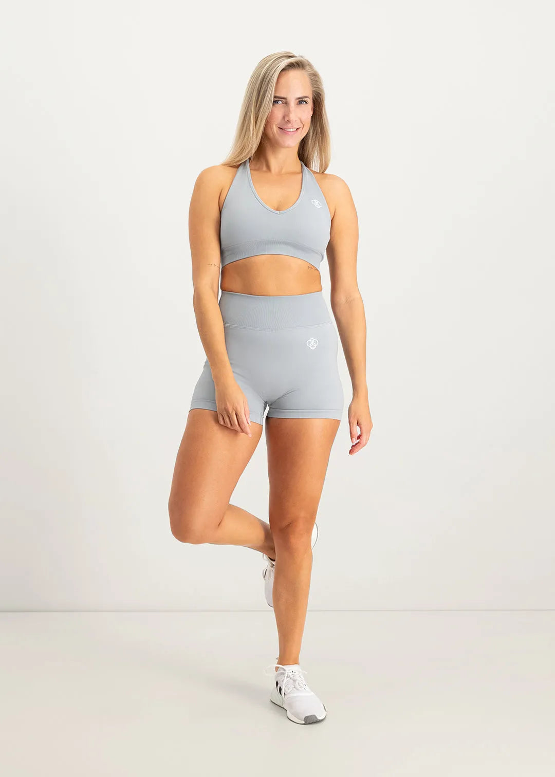 Flare Scrunch Shorts - Grey