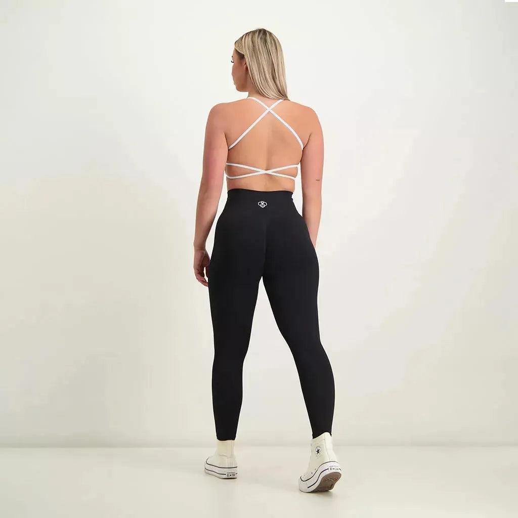 Backless Sports Bra White - Athletic Bee